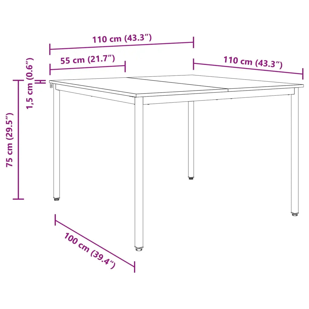 Tavoli da Pranzo | Tavolo da cucina 110 x 110 x 75 cm METALLO
