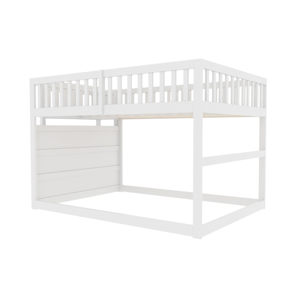 Letto a castello basso 140 x 200 cm con scala contenitore