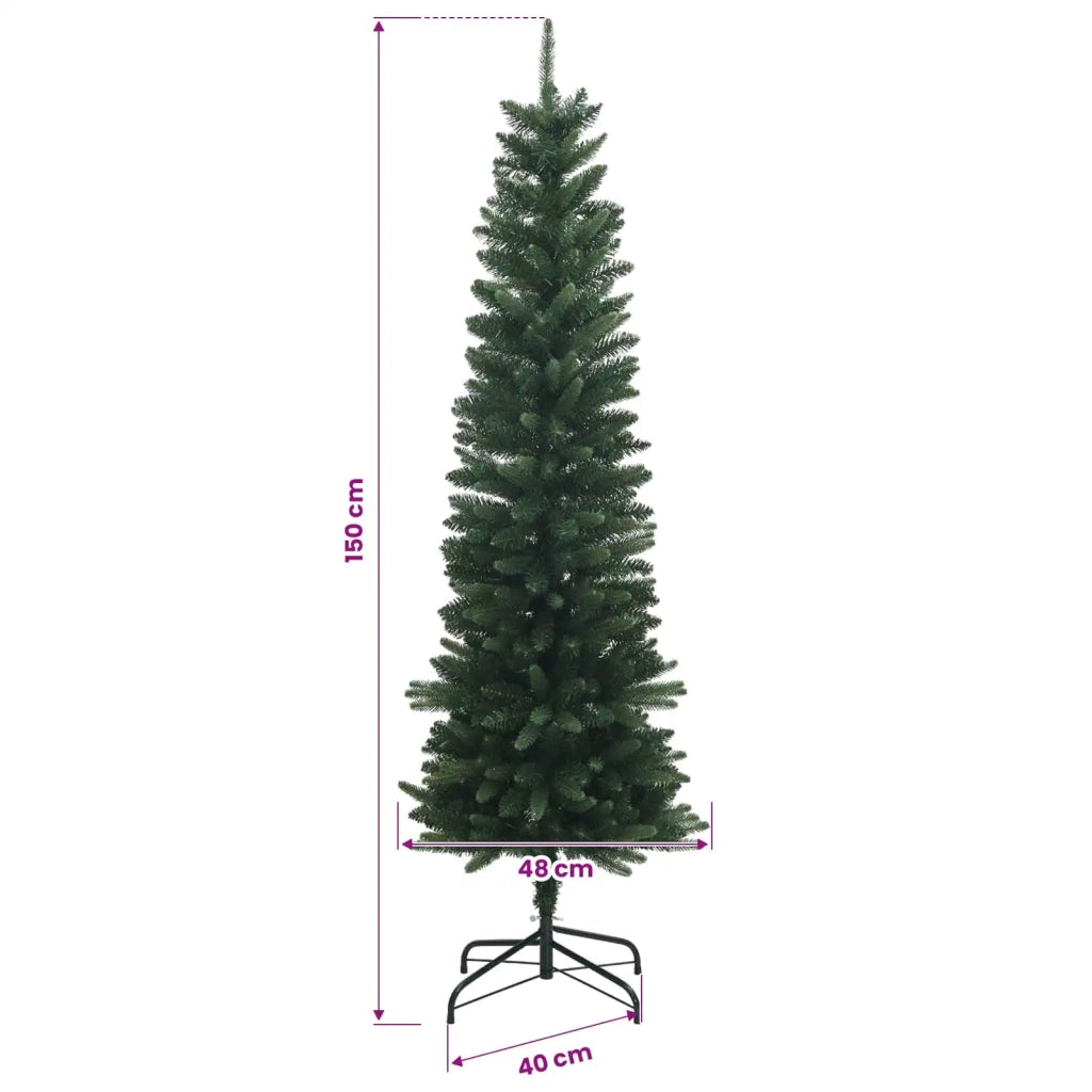 Albero di Natale Artificiale Slim con Palline 150 cm 150 LED 3466022