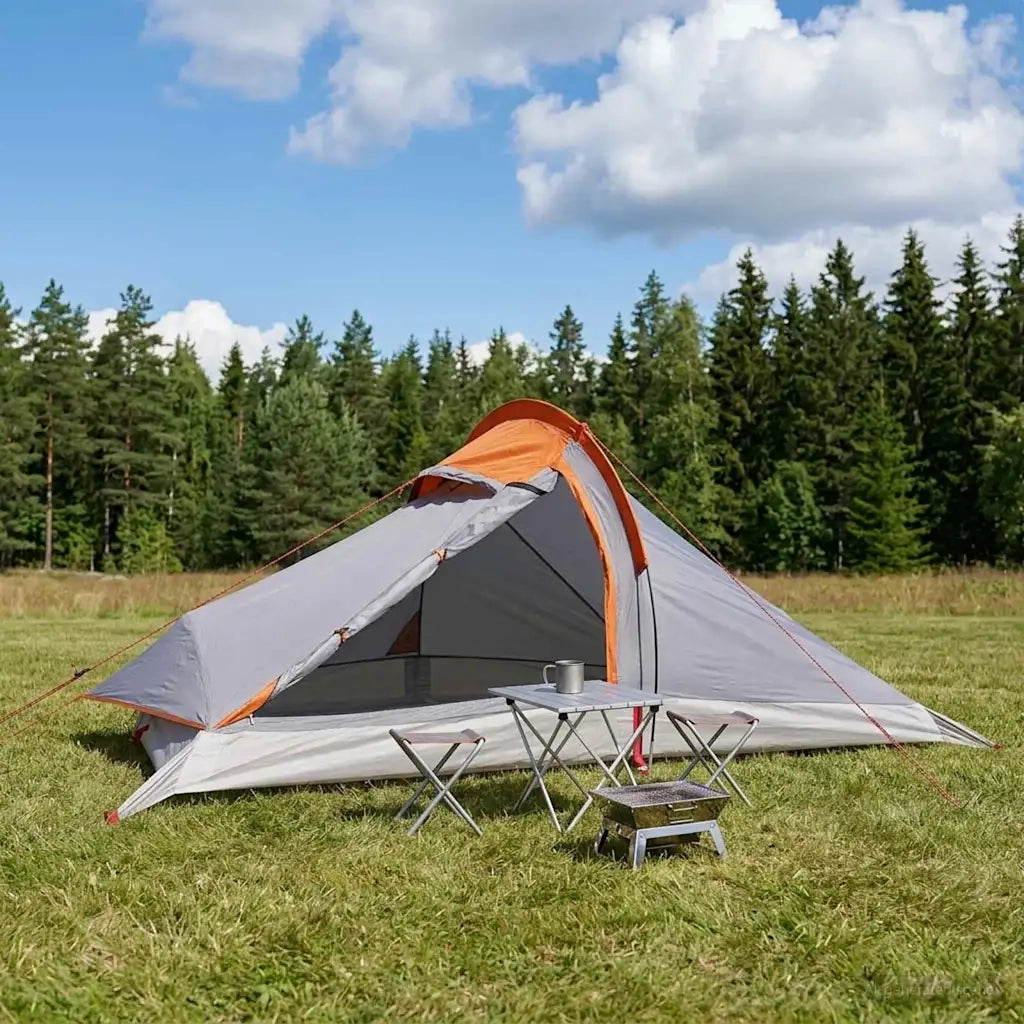 Tenda da backpacking Grigio e arancione 4 persone