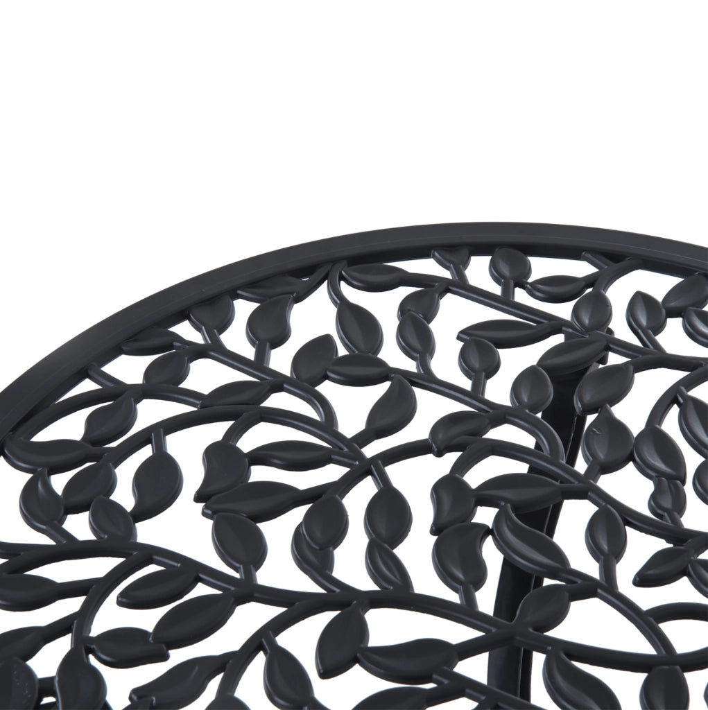 Set bistrot da esterno 3 pezzi in alluminio nero