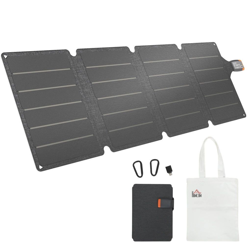 Caricabatteria Solare 36W Pieghevole con Attacco Tipo-C, Impermeabile IP67 in ETFE, Grigio
