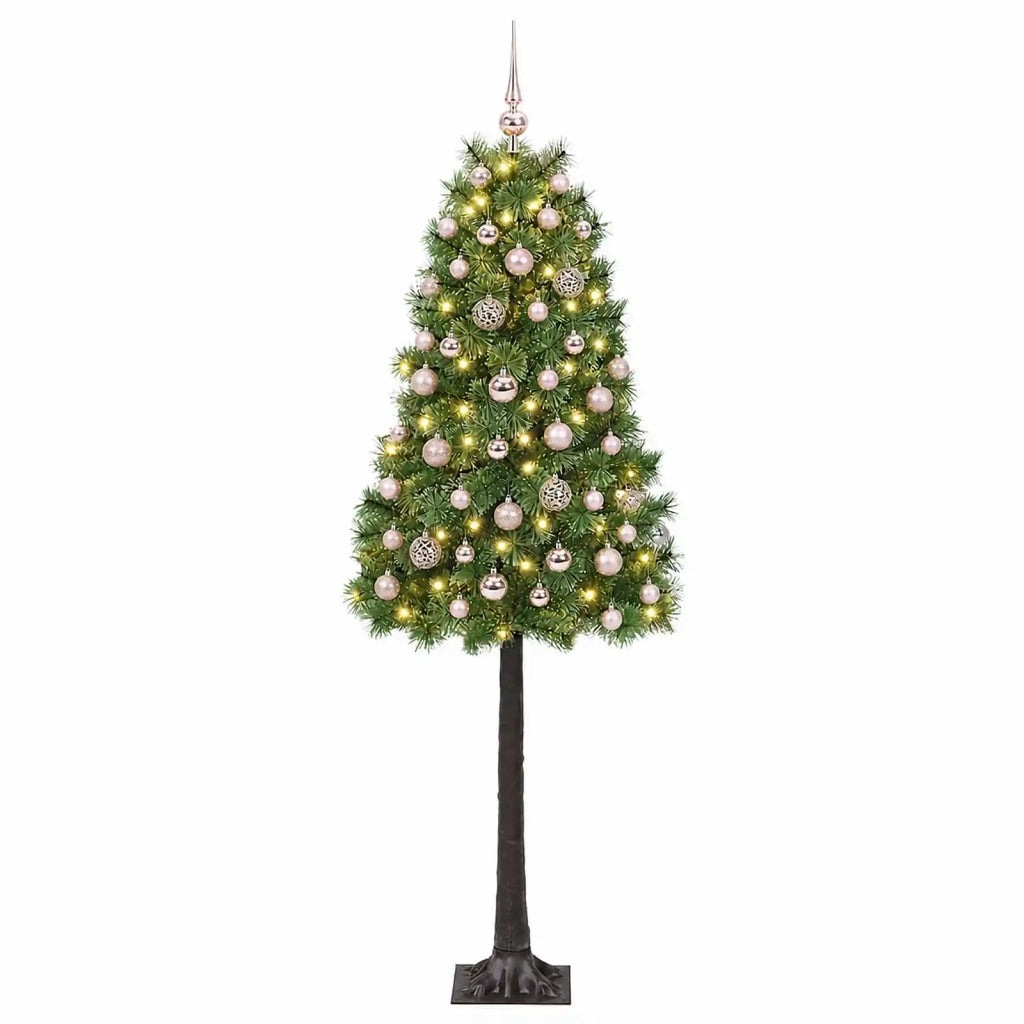 Albero di Natale artificiale con rami snodati e palline 180 cm 3466761