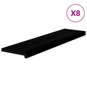 Gradini 8 pz | Tappetini per scale autoadesivi Marrone Scuro 100x25x2 cm Legno Massello Rovere