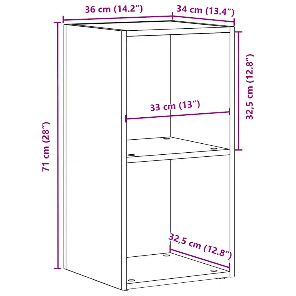 Scatola per Contenitori LP in Rovere Nero 71x34x36cm Truciolato 862401