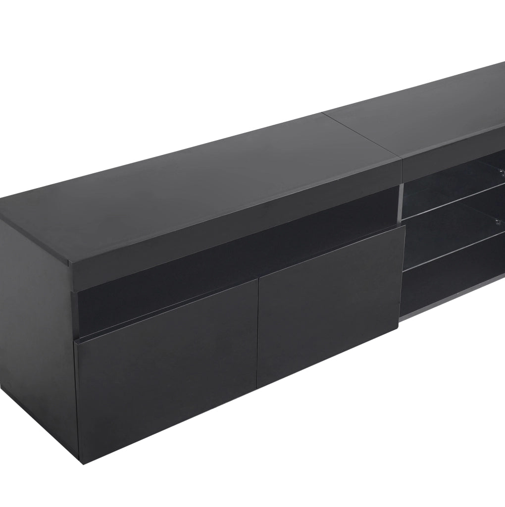 Mobile porta TV 180x35x48 cm con LED a 4 modalit¨¤ in MDF nero lucido