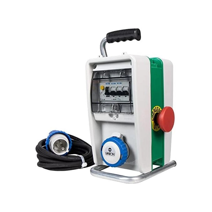 Fanton 74306 Quadro EOLO ASC IP65 con 3 prese CEE 16A 2P+T cavo 4m pulsante emergenza supporto colore Grigio