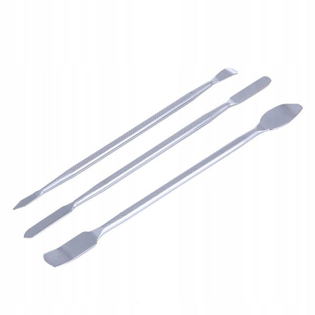 Set di Spatole Metalliche per Apertura e Riparazione Dispositivi Elettronici – 3 Pezzi, 6 Punte