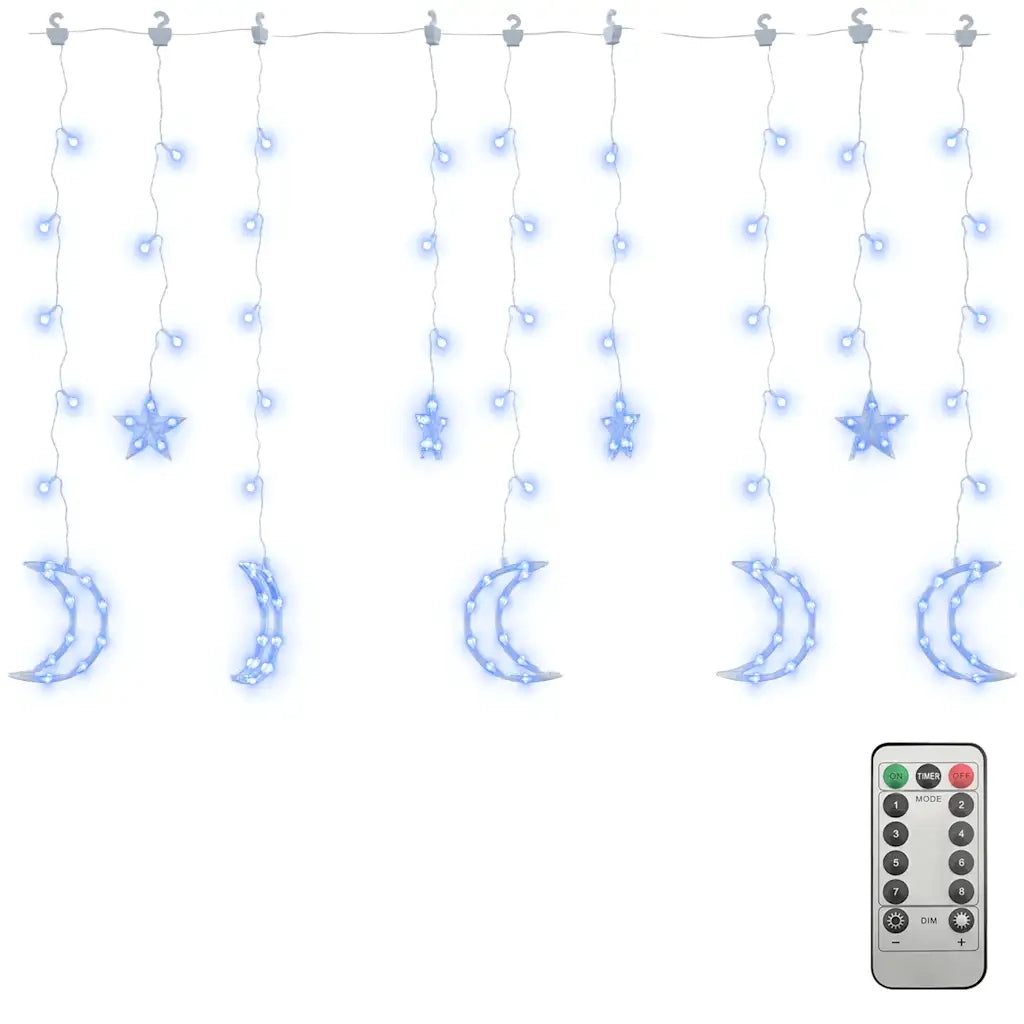 Luci Fatate Stella e Luna con Telecomando 138 LED Blu CFW7177674