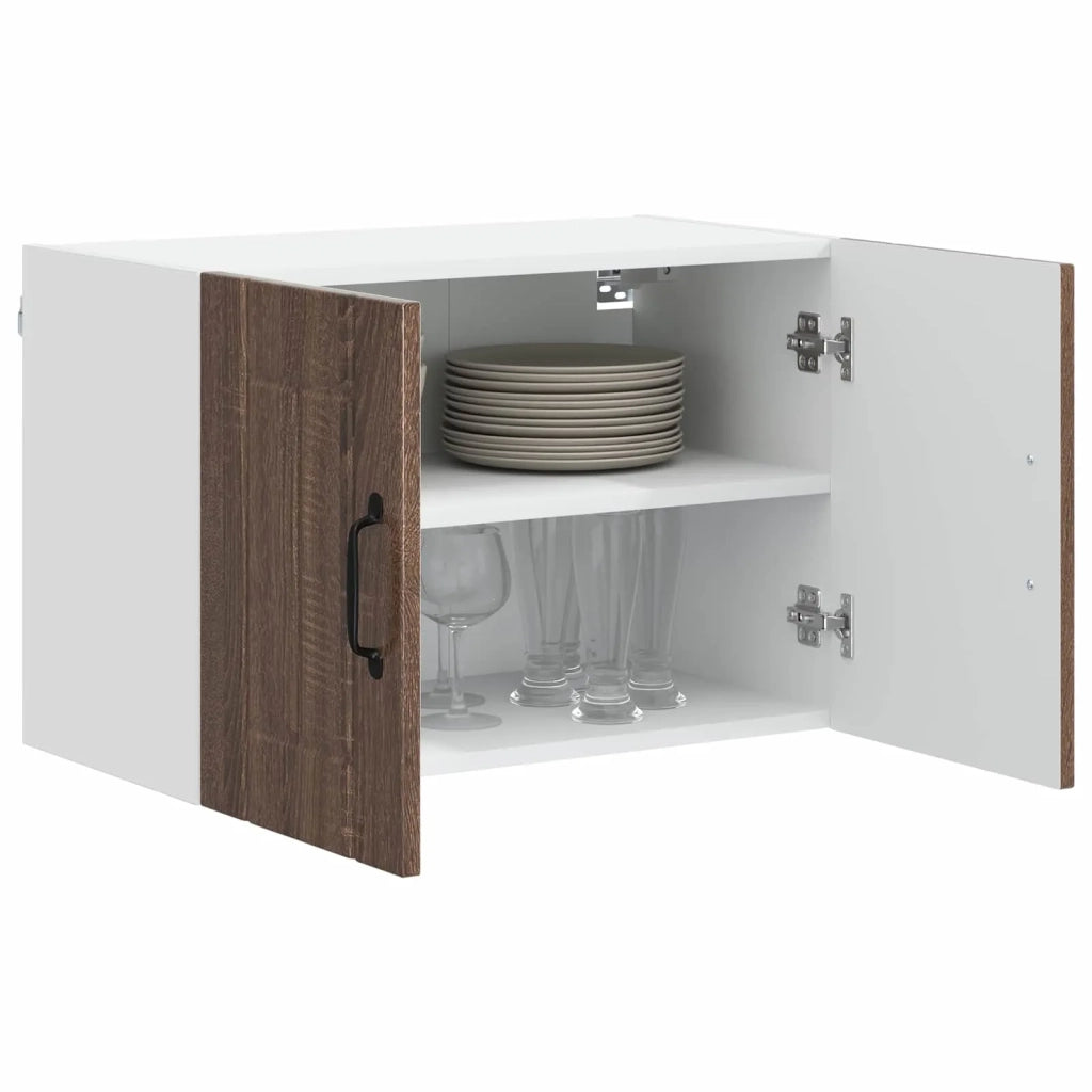 Armadi a pareti per cucina con porta Lucca 2 pcs Rovere Marrone 884929