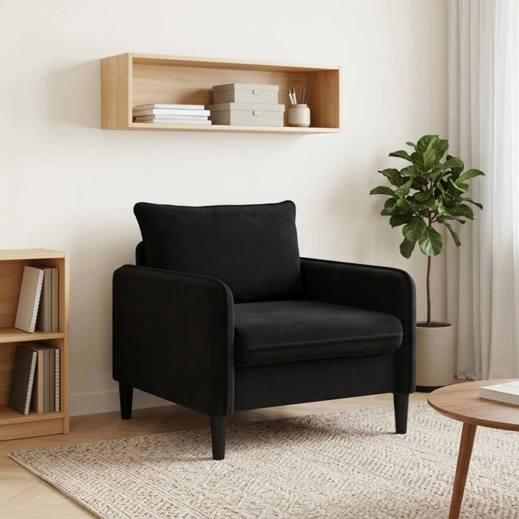 Poltrona XL Nero Velluto 42043548