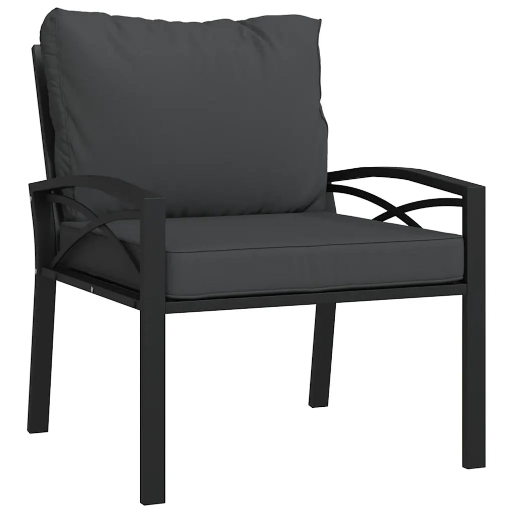 Sedie da Giardino con Cuscini Grigi 2pz 68x76x79 cm Acciaio 362715