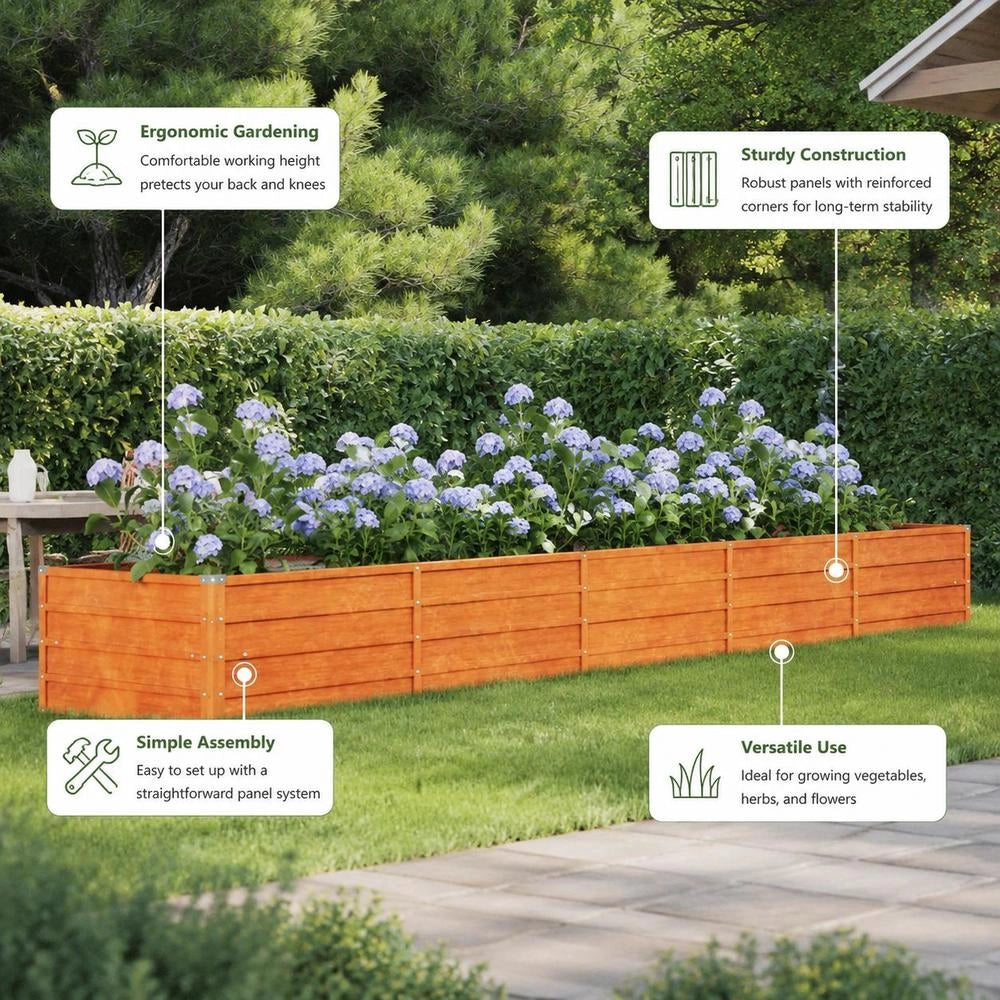 Raised Bed Rusty 400x80x45 Cm Corten Steel