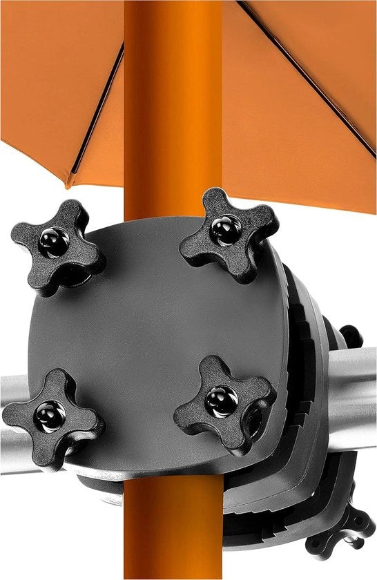 Sostegno parasole - Supporto robusto per ringhiera balcone - Nero
