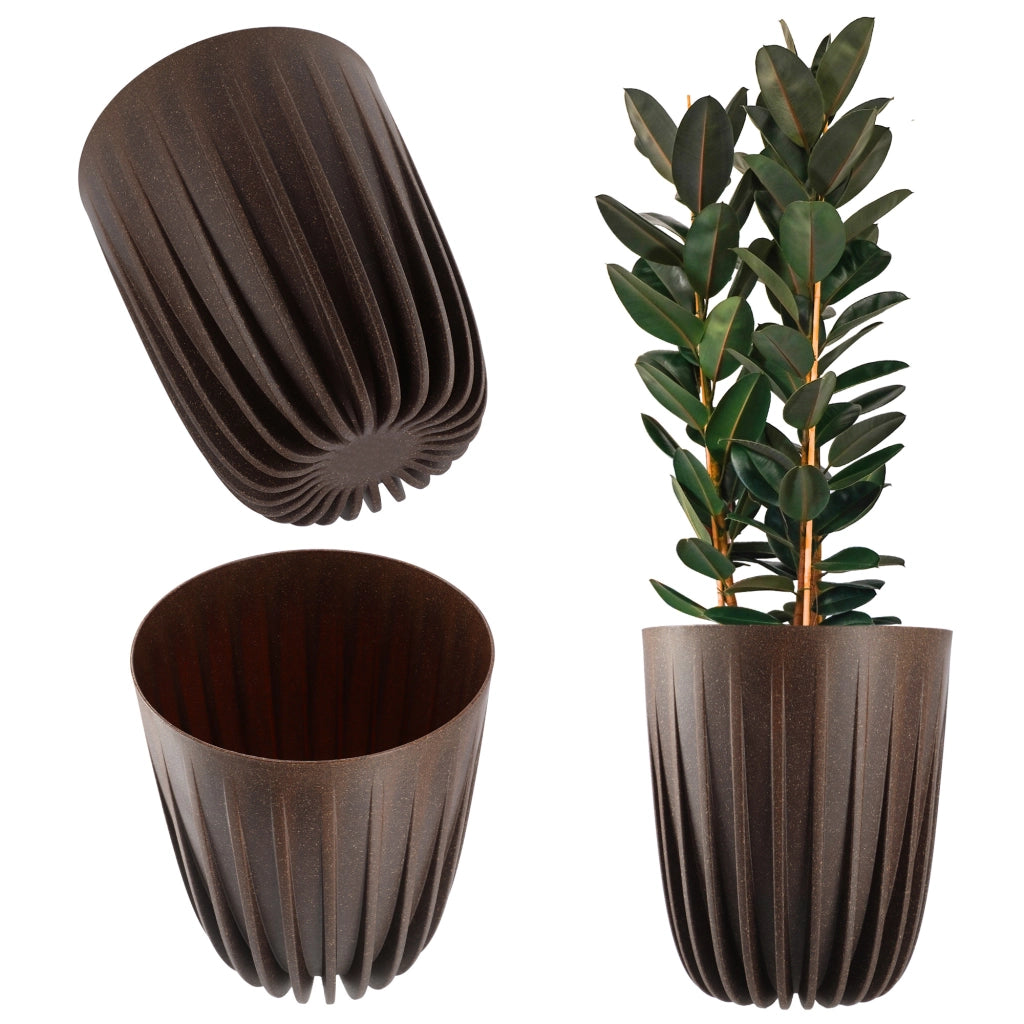 Vaso da fiori KADAX con inserto, rotondo, 19x22,5 cm, con coperchio in plastica.