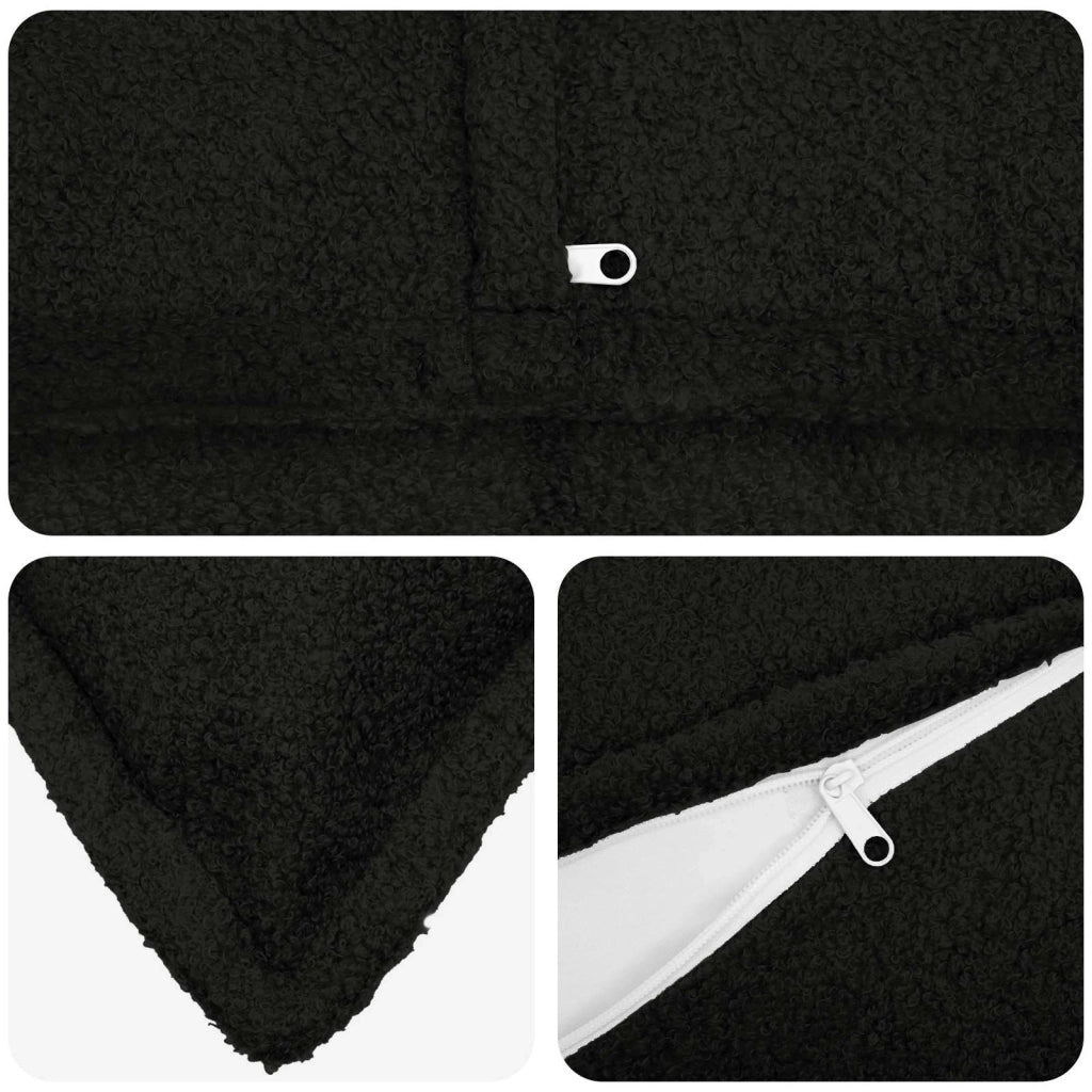 Federa 6 pcs HOUTEN Nero 50 x 80 cm Bouclé 920142