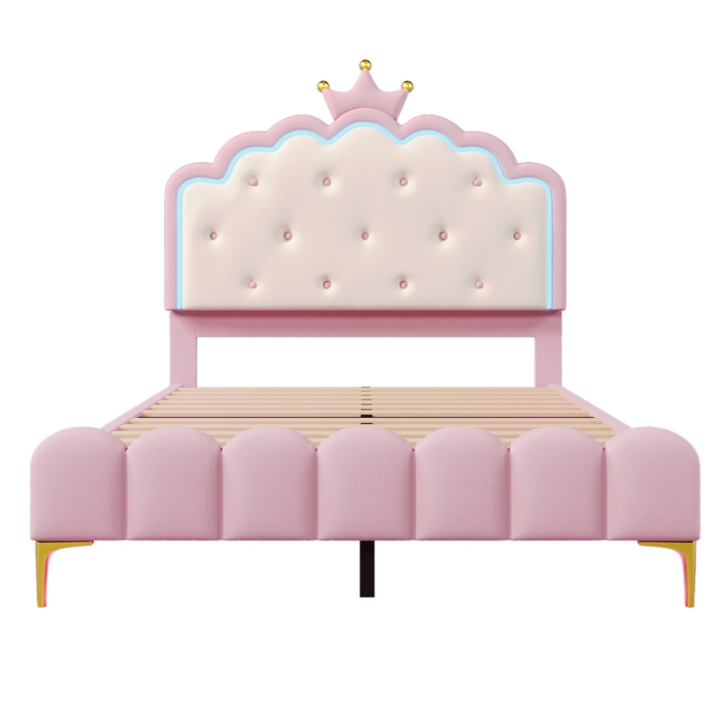 letto imbottito pu rosa 140 x 200 cm
