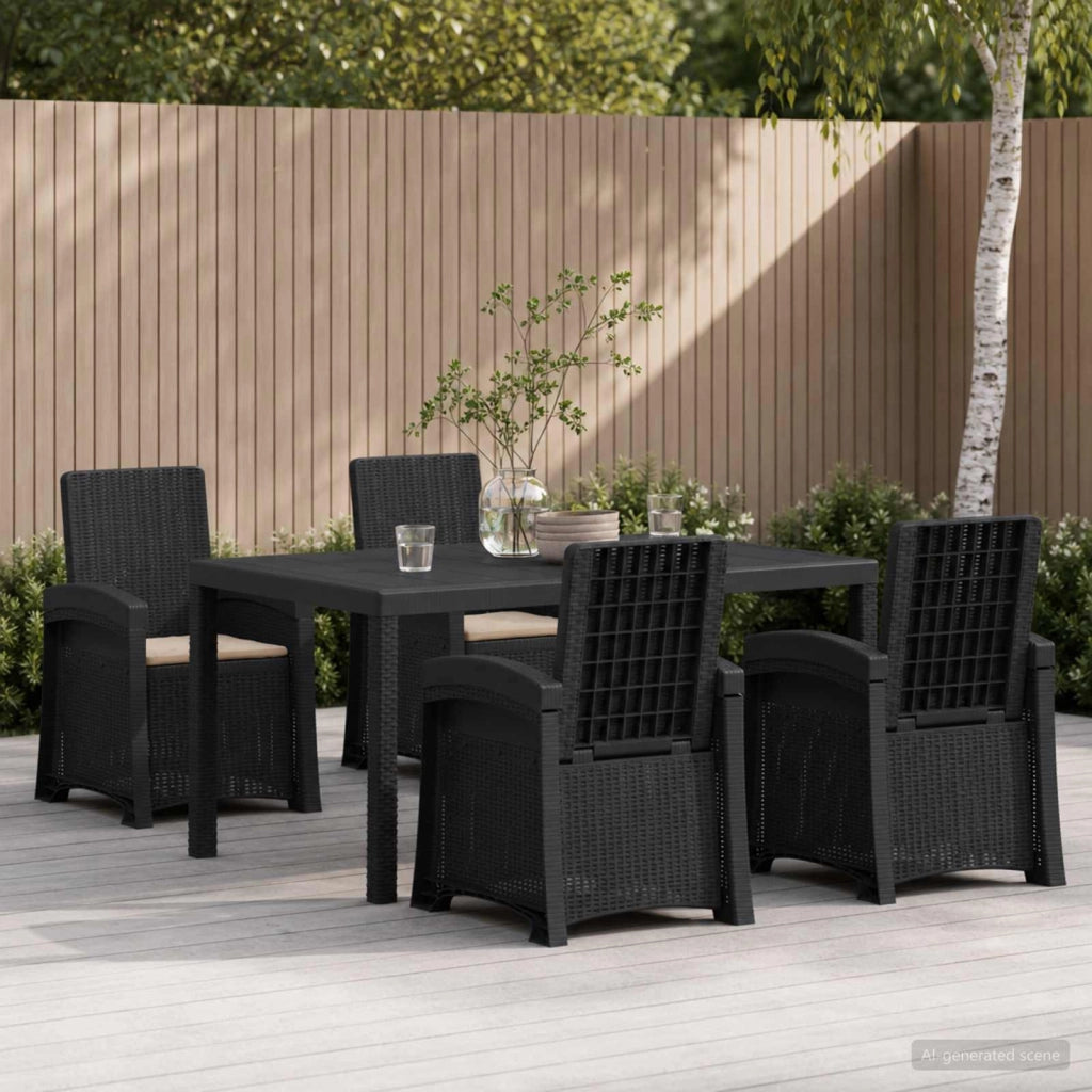 Set da Pranzo per Giardino 5 pz Antracite e Tortora PP 3430121