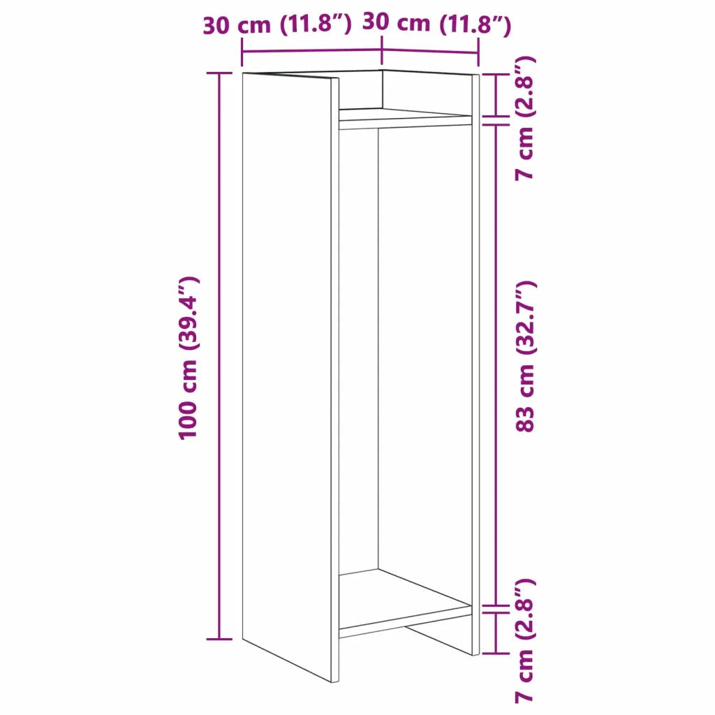 Supporto per piante 2 pz Legno antico 30 x 30 x 100 cm 899575