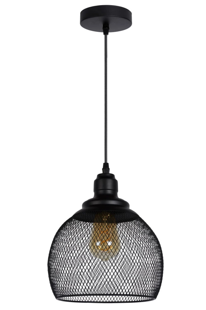 Lucide sospensione Mesh nera metallo Ø22cm E27 max 60W