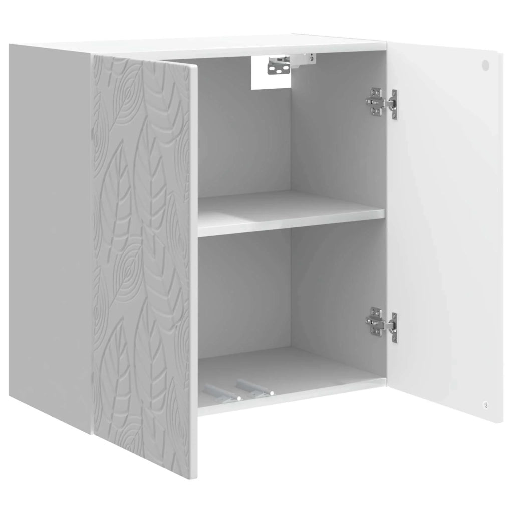 Armadietto a Muro | Mobiletto a muro Bianco Lucido 59 x 31 x 60 cm