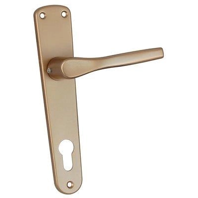 MANIGLIA GABRY PLACCA FORO SAGOMATO - ALLUMINIO BRONZATO PLACCA Q8 I.MM 90 CF=PZ 2- 1 confezioni
