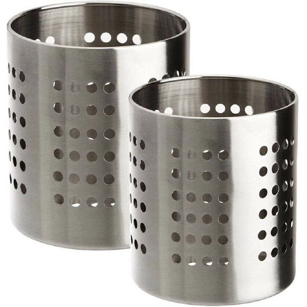 Trade Shop - Set 2 Portaposate Forato Acciaio Scolaposate Da Cucina Portautensili Organizer -