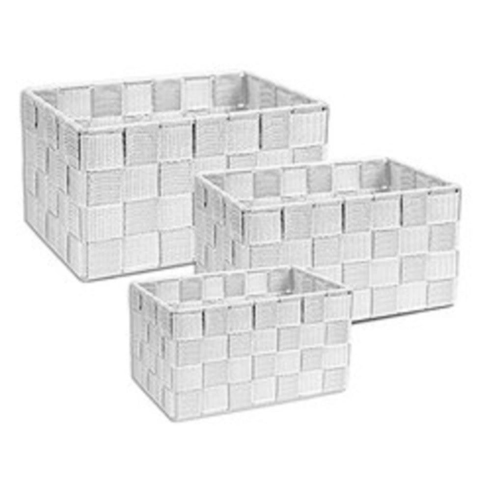 Trade Shop - Cestini Tessuto 3 Scatole Organizer Bagno Porta Oggetti Bagnoschiuma Makeup -