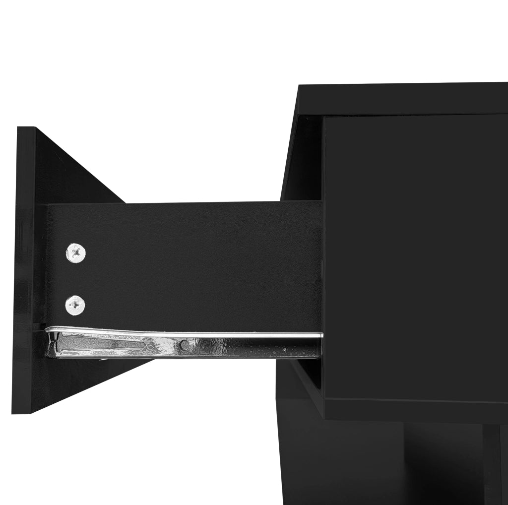 Tavolino da caff¨¨ 105x55 cm con LED 16 colori e vetro temperato nero