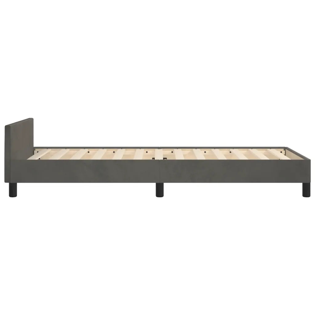 Giroletto senza Materasso Grigio Scuro 80x200 cm Velluto 3125966