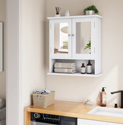 Armadietto bagno sospeso con specchio e ripiani regolabili