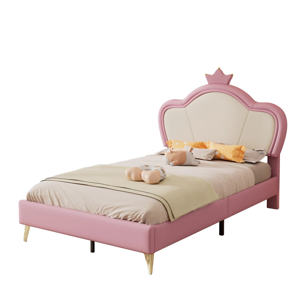 letto singolo pu rosa bianco 90x200 cm