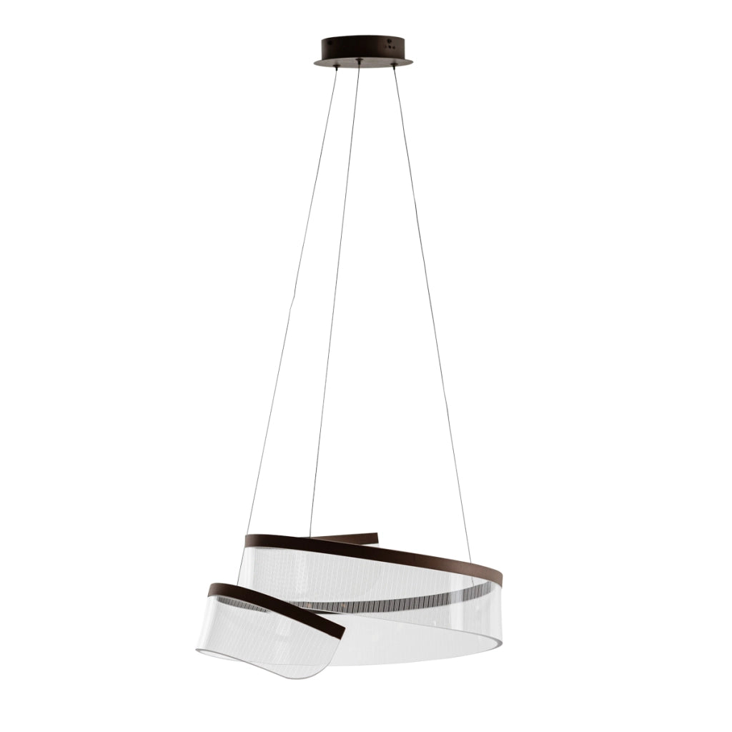 Sospensione Italux Rustin LED 45W 3000K caffè acrilico Ø54