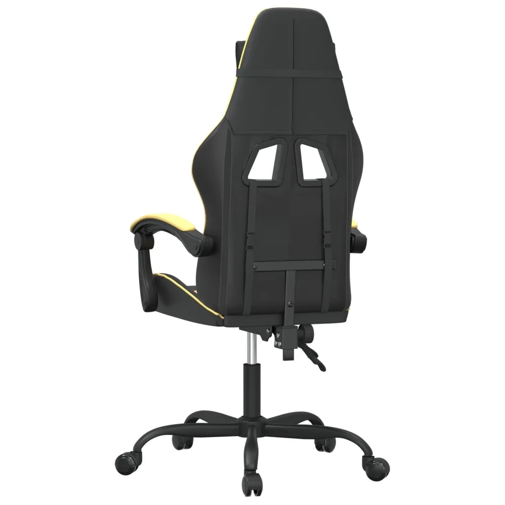Sedia da Gaming | Sedia da e-sports Girevole Nera e Oro in Similpelle