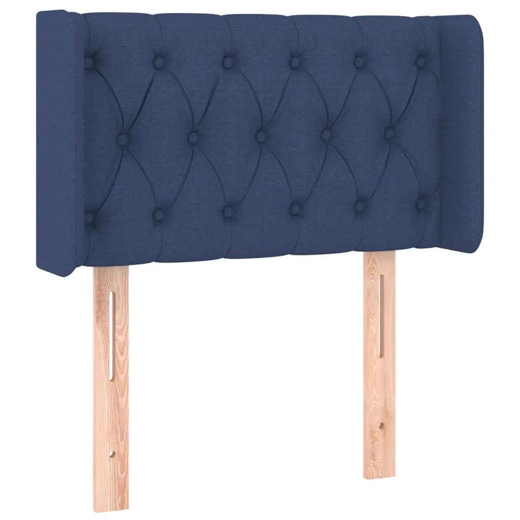 Testiera | Testata ad Orecchio Blu 83x16x78/88cm in Tessuto