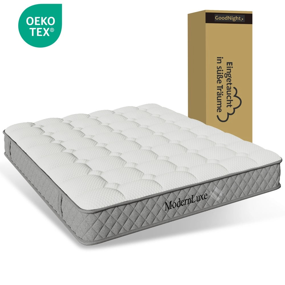 Letto Imbottito Matrimoniale con Rete a Doghe e Testiera ¨C Xylo ¨C Tessuto Grigio Scuro 140x200