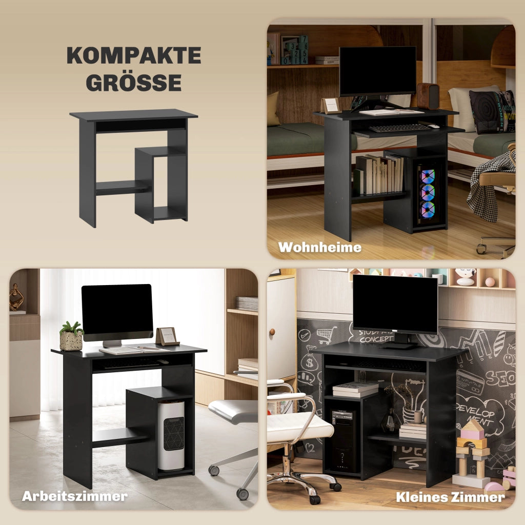 Scrivania Computer Tavolo ¨C Minimal ¨C Nero 80x45x75 cm