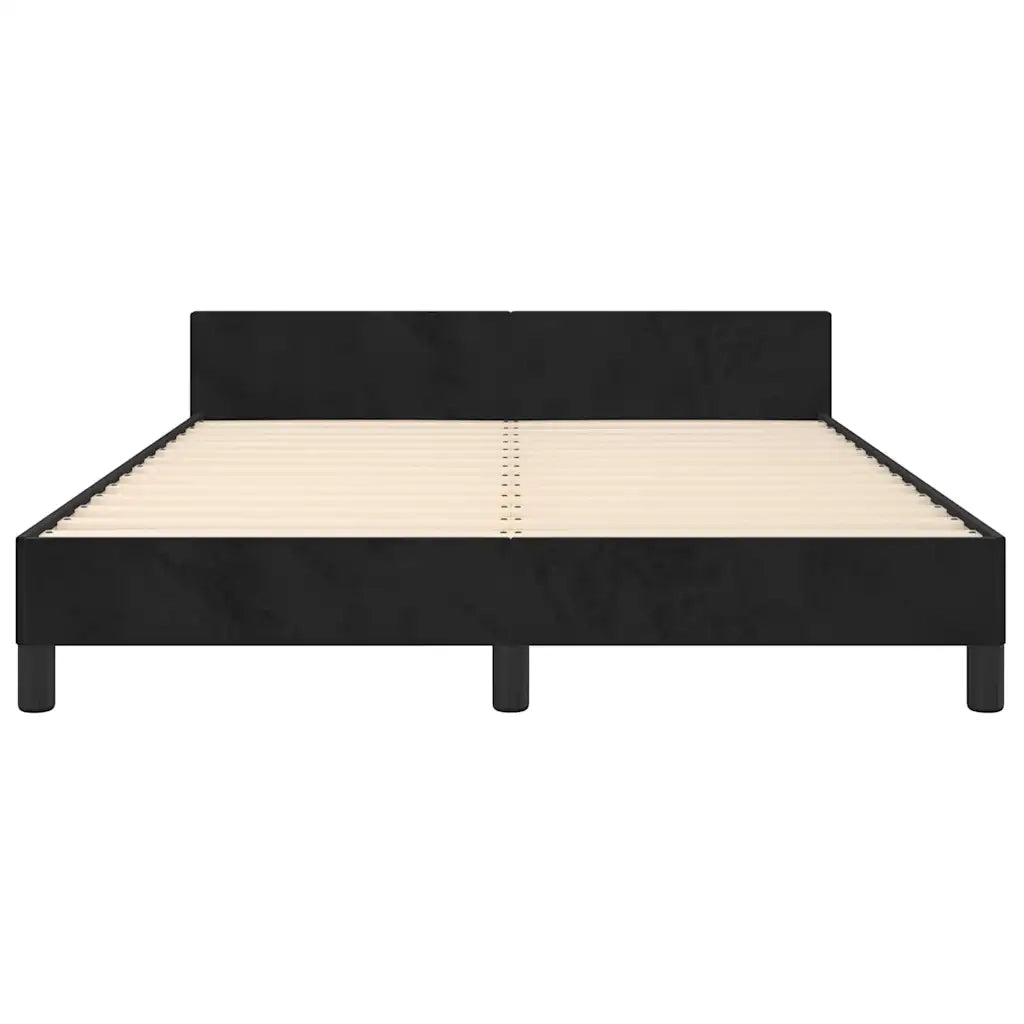 Giroletto senza Materasso-Struttura Letto Nero 140x190 cm in Velluto 978499