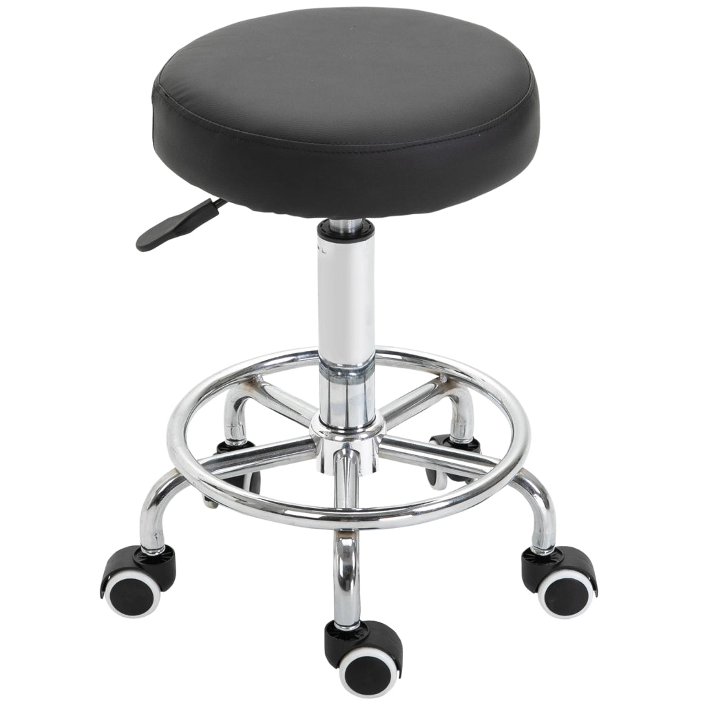 Sgabello con Rotelle Regolabile in Altezza ¨C Minimal ¨C Nero 50-64 cm