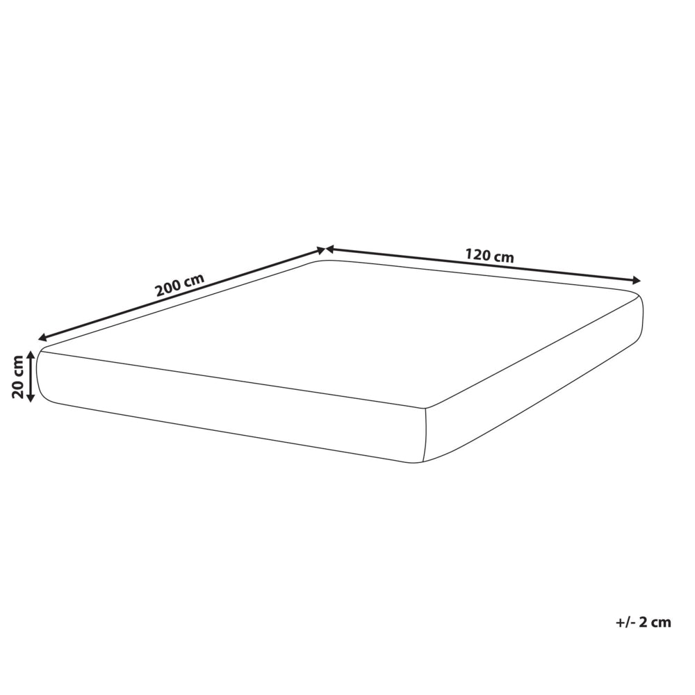 Materasso a molle insacchettate e lattice bianco e beige 120 x 200 cm ad alta durezza con rivestimento in poliestere sfoderabile con cerniera accessori per la camera da letto