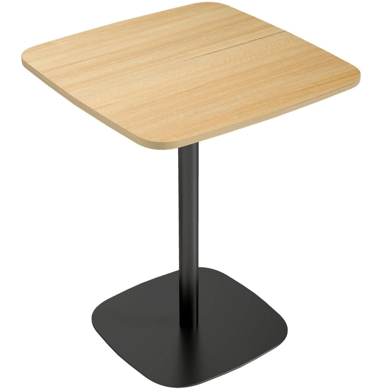 Tavolo da Pranzo Quadrato 60 cm con Piano MDF e Base in Acciaio, Naturale e Nero