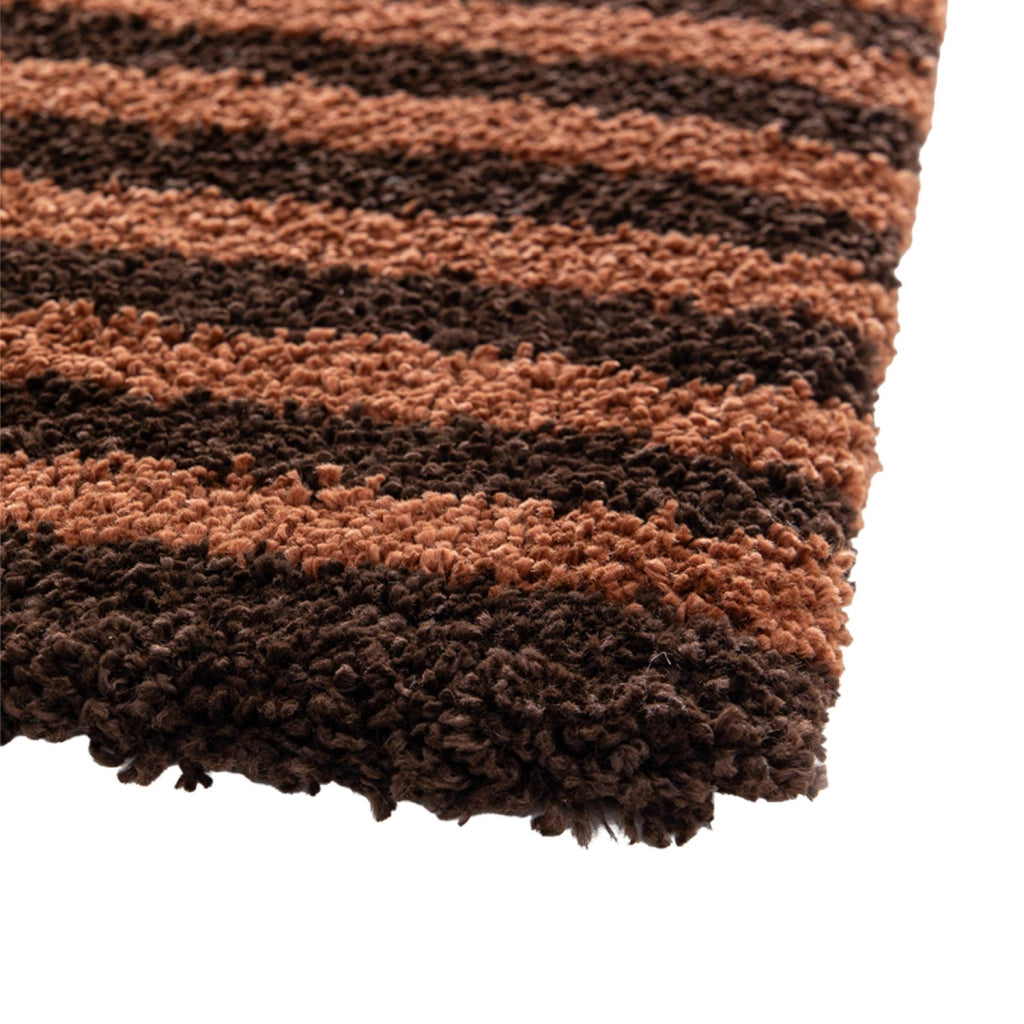 Tappeto da interno a righe marroni e terracotta