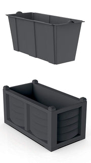 FIORIERA KIT ARREDO CON VASCA INTERNA 80X42,5XH42 RESINA COLORE FERRO BATTUTO
