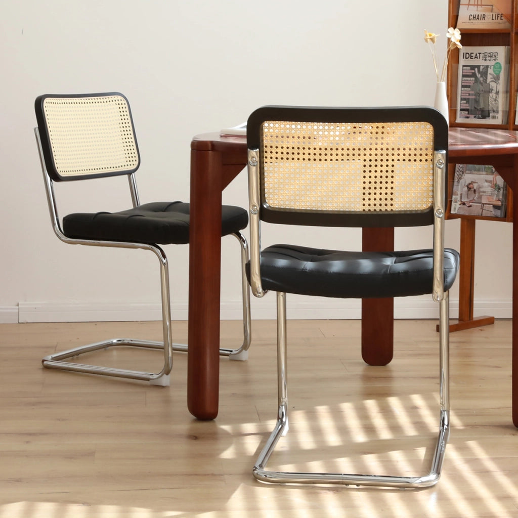 Sedie da Pranzo Set 4 Pezzi Imbottite ¨C MINIMAL ¨C Similpelle con Gambe in Metallo Cromato