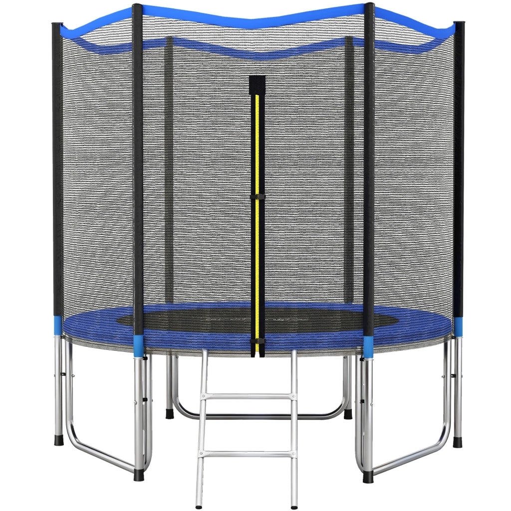 Trampolino da Giardino per Bambini con Rete di Sicurezza e Scala ¨C Minimal ¨C Blu ?244 cm