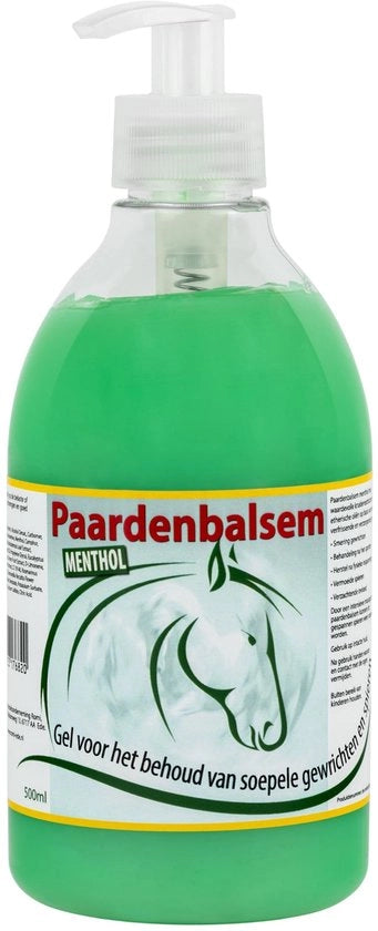 Balsamo per cavalli Extra Potente - Spasmalente Calda - Balsamo Rinfrescante - 500ml - Per Dolore alle Articolazioni e alle Masse Muscolari - Con Eucalipto e Aloe Vera