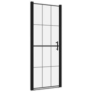 Porta per Doccia in Vetro Temperato 81x195 cm Nero CFW2604708