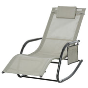 Poltrona a Dondolo da Giardino ¨C zephmum ¨C Nero, Grigio, 150x62x88 cm