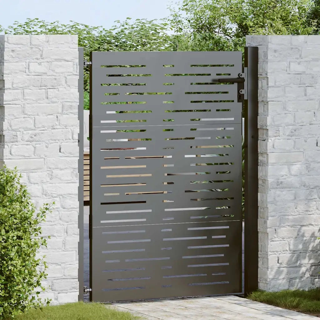 Cancello da giardino con blocco Nero 110 x 130 cm