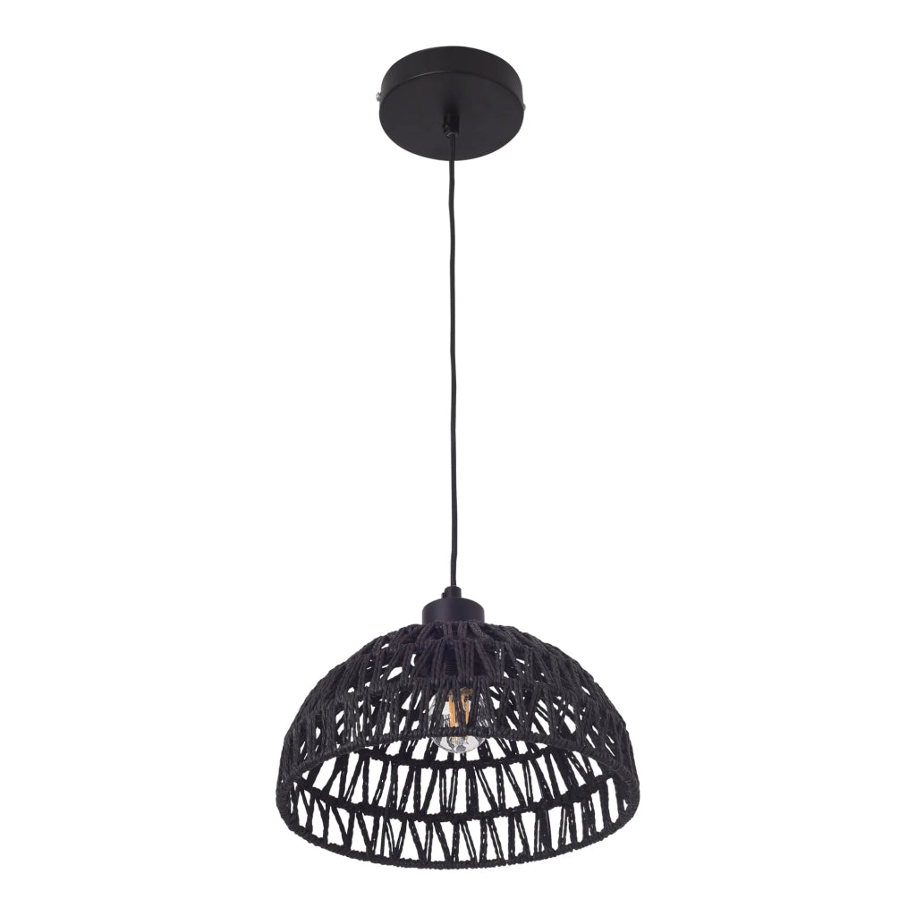 Lampada da terra a sospensione E27 nera 03_0010724